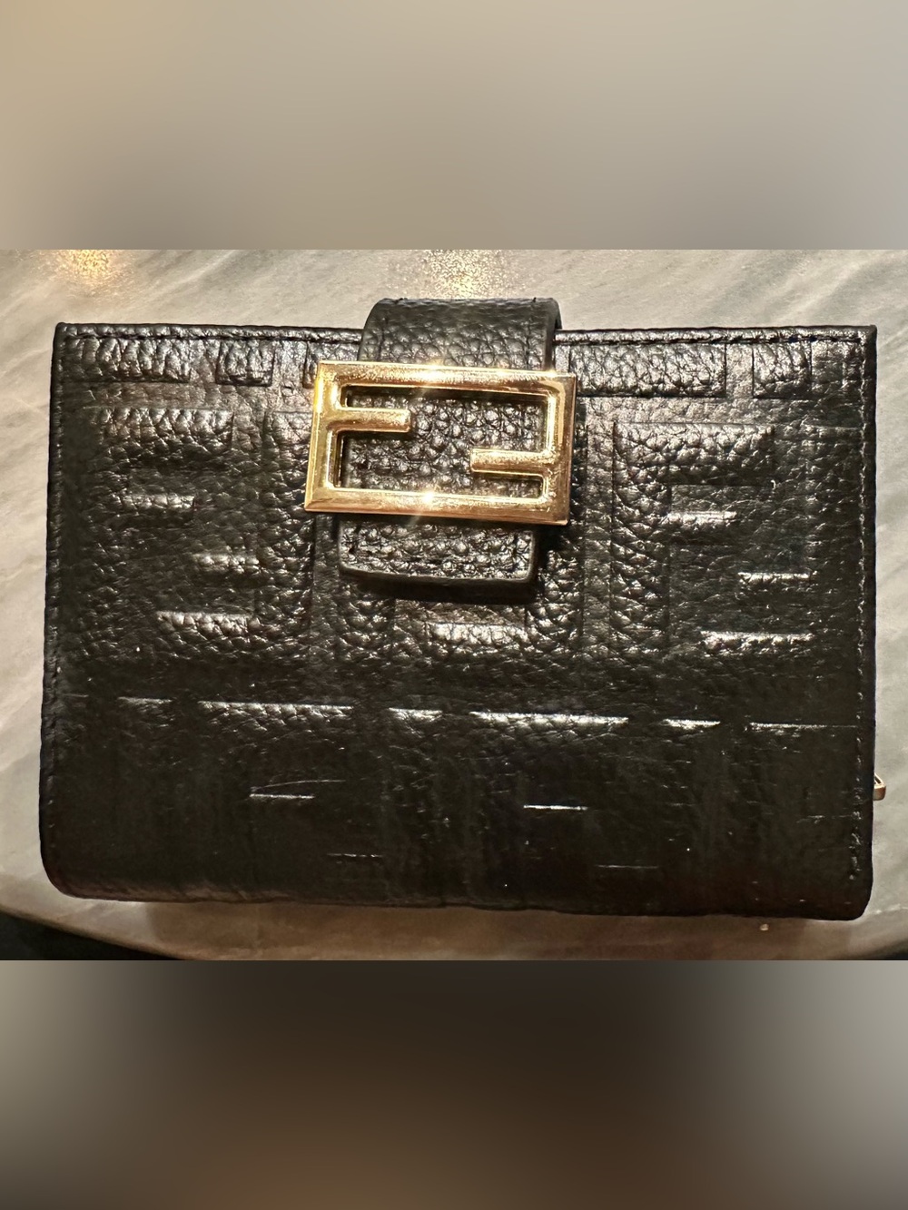 Fendi Black Leather FF Wallet